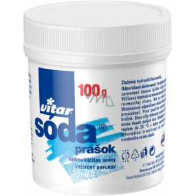 Vitar Soda proszek przeciwko zgadze, ciśnieniu żołądka i uczuciu pełności suplement diety 100 g