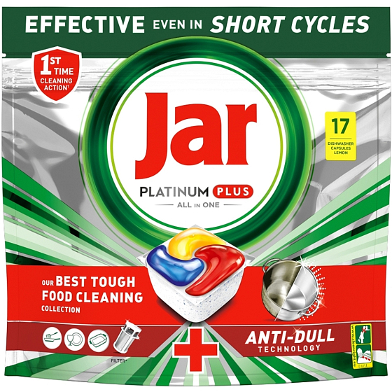 Jar Platinum Plus kapsle do myčky nádobí 17 kusů 264 g