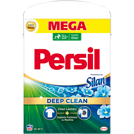 Persil Deep Clean Freshness by Silan prací prášek na na bílé a stálobarevné prádlo 80 dávek 4,8 kg