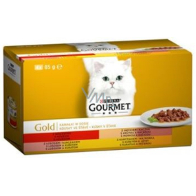 Gourmet Gold Multipack hovězí, krůta, losos, kuře konzerva pro dospělé kočky 4 x 85 g Gourmet Gold Multipack hovězí, krůta, losos, kuře konzerva pro dospělé kočky 4 x 85 g