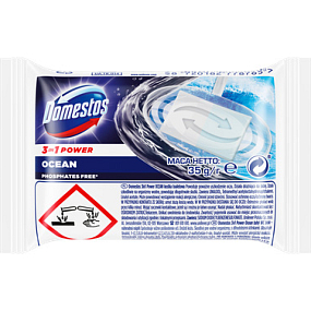 Domestos 3w1 Power Ocean wkład zapasowy do bloku WC, 35 g Domestos 3w1 Power Ocean wkład zapasowy do bloku WC, 35 g
