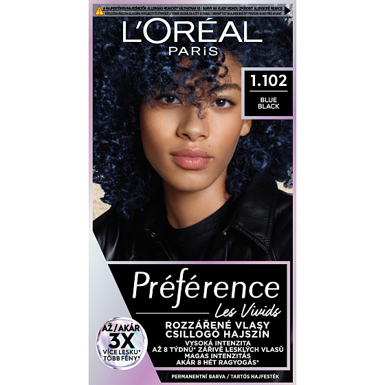 L'oreal Paris Préférence Vivid Colors farba do włosów, Niebiesko-czarny 1.102
