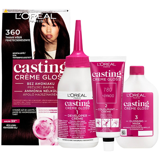 Loreal Paris Casting Creme Gloss farba do włosów 360 ciemna wiśnia glossy blacks