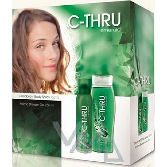 C-Thru Emerald sprchový gel 250 ml + deodorant sprej 150 ml, pro ženy dárková sada