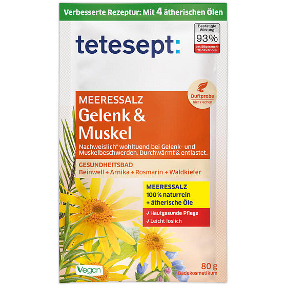 Tetesept Svaly a klouby mořská sůl do koupele 80 g