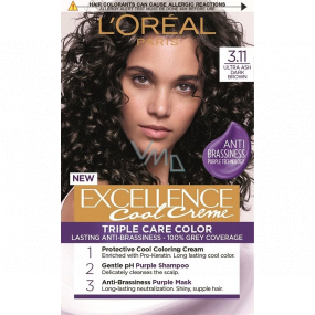 Loreal Paris Excellence Cool Creme farba do włosów 3.11 Ultra popielata ciemna brązowa
