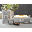 WoodWick Lavender & Cedar - Levandule a cedr vonná svíčka s dřevěným širokým knotem a víčkem sklo loď 453 g