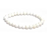 Muszla Tridacna bransoletka elastyczna naturalny kamień, koralik 8 mm / 16 - 17 cm