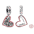 Charm Srebrna 925 Keith Haring serce Sztuka linii, ludzie i serca, zawieszka na bransoletkę
