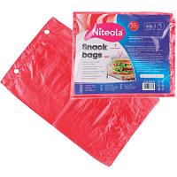 Niteola torby do przekąsek, HDPE, 20 × 30 cm, grubość 12 µ, czerwone, 50 sztuk