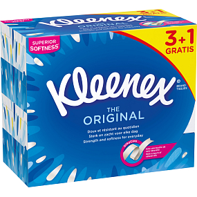 Kleenex Original 3-warstwowe chusteczki papierowe w pudełku, 4× 72 szt.