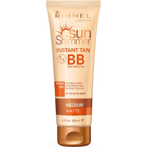 Rimmel London Sun Shimmer Instant Tan BB Skin Perfector 9v1 okamžitá tónovací pěče Medium Matte 125 ml