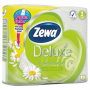 Zewa Deluxe Aqua Tube Camomile Comfort parfémovaný toaletní papír 3 vrstvý 150 útržků 4 kusů, rolička, kterou můžete spláchnout
