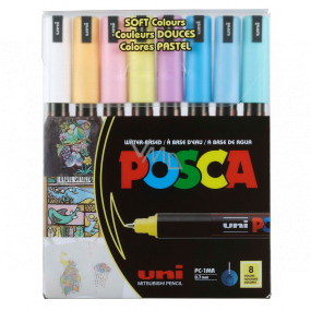 Posca Uniwersalny zestaw markerów akrylowych 0,7 - 1 mm Kolory pastelowe 8 sztuk PC-1MR