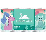 Harmony Dino papier toaletowy dla dzieci 3-warstwowy, 8 rolek, 17,5 m rolka