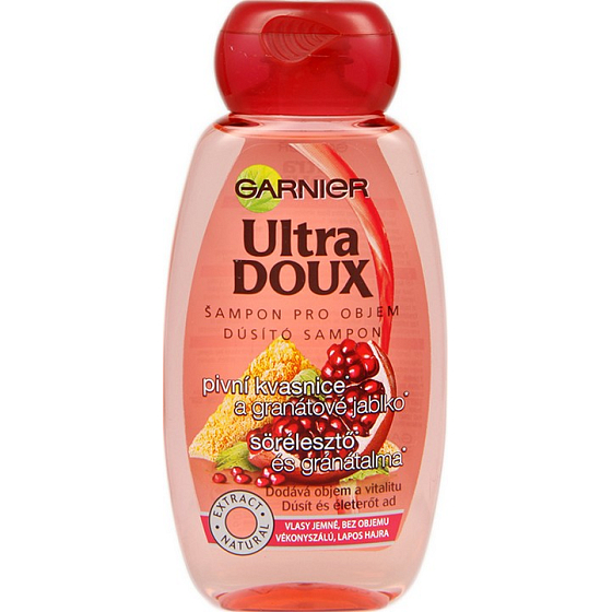 Garnier Natural Pivní kvasnice a granátové jablko šampon na jemné vlasy 250 ml