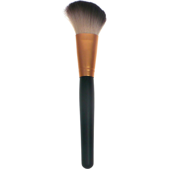 Kosmetický štětec na tvářenku šikmý černo-měděný 19 cm