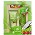 Idc Institute Fruit & Care Coconut, Lime & Cherry sprchový gel 100 ml + tělové mléko 60 ml + pilník na nehty 1 kus, kosmetická sada