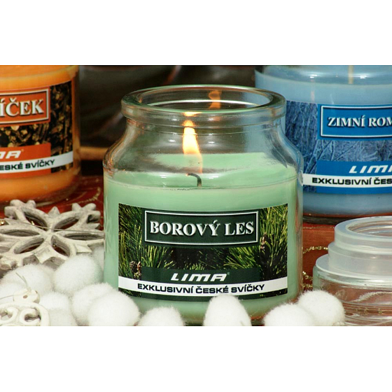 Lima Aroma Dreams Borovicový les aromatická svíčka sklenička s víčkem 120 g