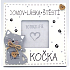 Nekupto Mazlíčci dřevěná cedulka Domov láska štěstí - kočka 14 x 14 cm