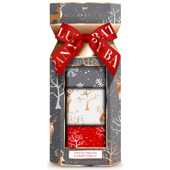Grace Cole Toasted Praline & Sweet Vanilla toaletní mýdlo 3 x 100 g, kosmetická sada pro ženy