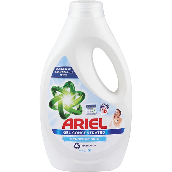 Ariel Sensitive Skin tekutý prací gel 16 dávek 880 ml