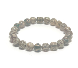 Achát tybetański prążkowany elastyczny bransoletka naturalny kamień, kulka 8 mm / 16 - 17 cm