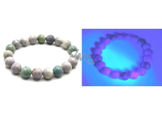 Hackmanit elastyczny bransoletka naturalny kamień, kulka 10 mm / 16 - 17 cm, kamień wewnętrznej transformacji