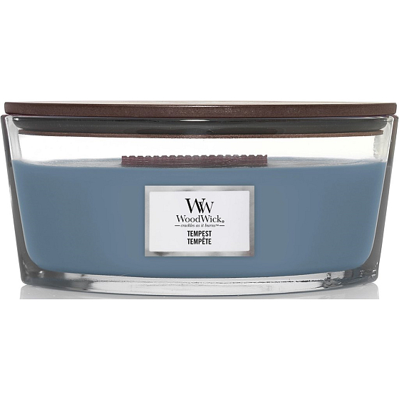 WoodWick Tempest - Burza zapachowa ze świecą z drewnianym knotem i szkłem w kształcie łodzi 453 g