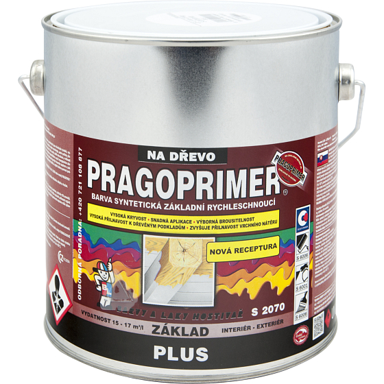 Pragoprimer Plus S 2070 podkładowa farba do drewna, 0100 biała, 2,5 l