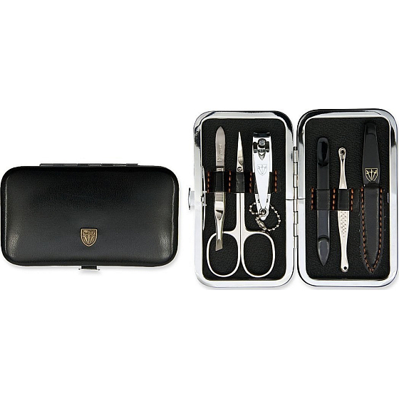 Kellermann 3 Swords Luxusní manikúra 6 dílná Articial Leather z vysoce kvalitní umělé kůže Black 7845 F N