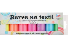 Kreativ Colour Farby do tkanin - jasny, świecący w ciemności zestaw 7 kolorów 20 g + 2 szablony 6,5 x 2 cm