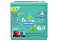 Pampers Fresh Clean nawilżane chusteczki dla dzieci 4 x 52 sztuk