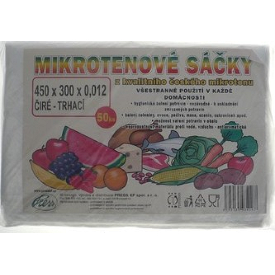 Press Mikrotenové sáčky 45 x 30 cm trhací čiré 50 kusů