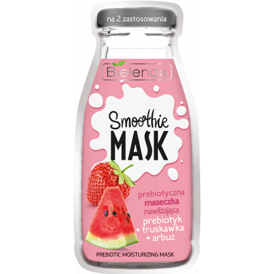 Bielenda Smoothie Mask Prebiotic Jahoda + meloun hydratační pleťová maska 10 g