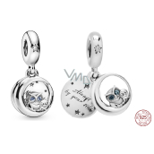 Charm Srebrna 925 Sowa - Zawsze przy Tobie, 2w1 zawieszka na bransoletkę rodzina