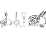 Zawieszka ze srebra próby 925 Powiększona gwiazda, 2w1 charms do bransoletki kosmos