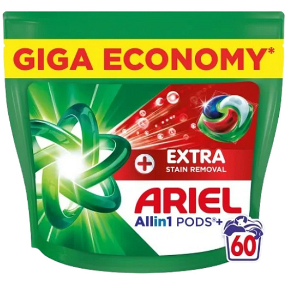 Ariel Extra Plus All in 1 Pods+ univerzální gelové kapsle na praní 60 kusů pro dokonalé čištění prádla