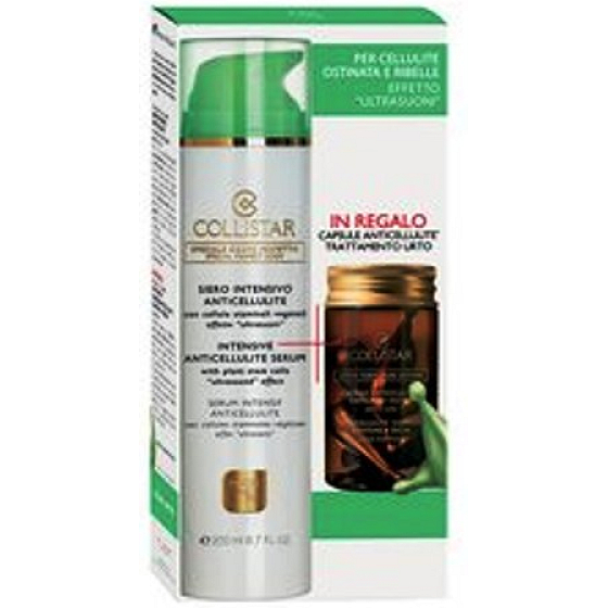 Collistar Intensive Anticellulite Serum (Siero Intensivo Anticellulite) intenzivní sérum proti celulitidě 200 ml + Omaggio 7 Collistar Pure Atives Anticellulites kapsle proti celulitidě 7 x 4 ml, kosmetická sada