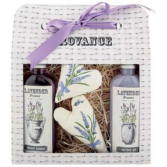 Bohemia Gifts Lavender La Provence krémový sprchový gel 100 ml + šampon 100 ml + patchwork 2 kusy, kosmetická sada