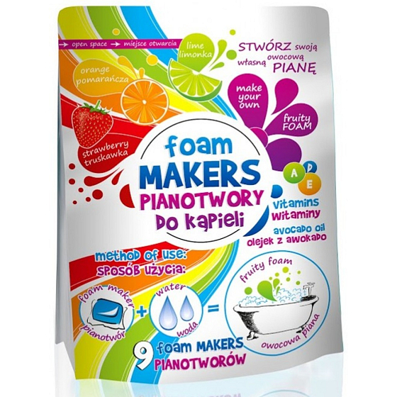 Foam Makers Barevná koupel olejová pěna do koupele v kapslích 9 x 35 g