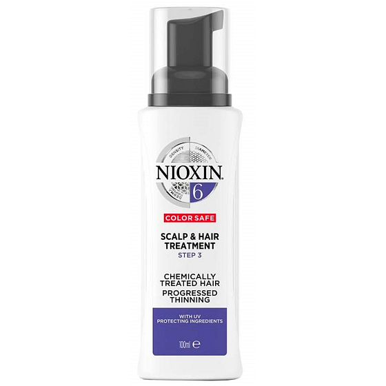 Nioxin System 6 Scalp & Hair Bezoplachová péče pro výrazně řídnoucí přírodní i chemicky ošetřené středně silné až silné vlasy 100 ml