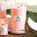 WoodWick Coastal Sunset - Západ slunce na pobřeží vonná svíčka s dřevěným knotem a víčkem sklo střední 275 g
