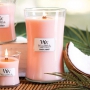 WoodWick Coastal Sunset - Západ slunce na pobřeží vonná svíčka s dřevěným knotem a víčkem sklo střední 275 g