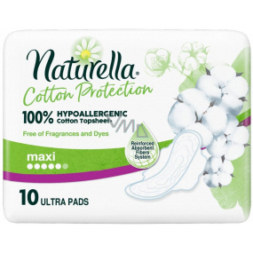 Naturella Cotton Protection Ultra Maxi hygienické vložky s křidélky 10 kusů Naturella Cotton Protection Ultra Maxi hygienické vložky s křidélky 10 kusů