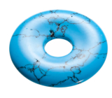 Tyrkenit niebieski Donut naturalny kamień 30 mm, kamień młodych ludzi, szuka celu życiowego