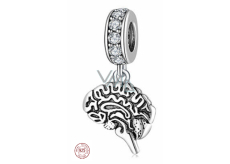 Charm Srebrna biżuteria 925 Anatomia - Mózg, zawieszka na bransoletkę, symbol