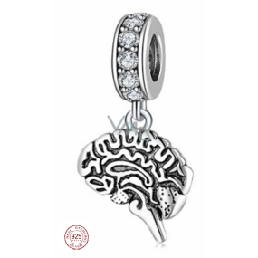 Charm Srebrna biżuteria 925 Anatomia - Mózg, zawieszka na bransoletkę, symbol