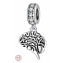 Charm Srebrna biżuteria 925 Anatomia - Mózg, zawieszka na bransoletkę, symbol