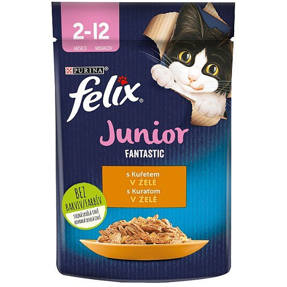 Felix Fantastic Junior saszetka kurczak w sosie, karma kompletna dla kociąt do 1 roku 85 g